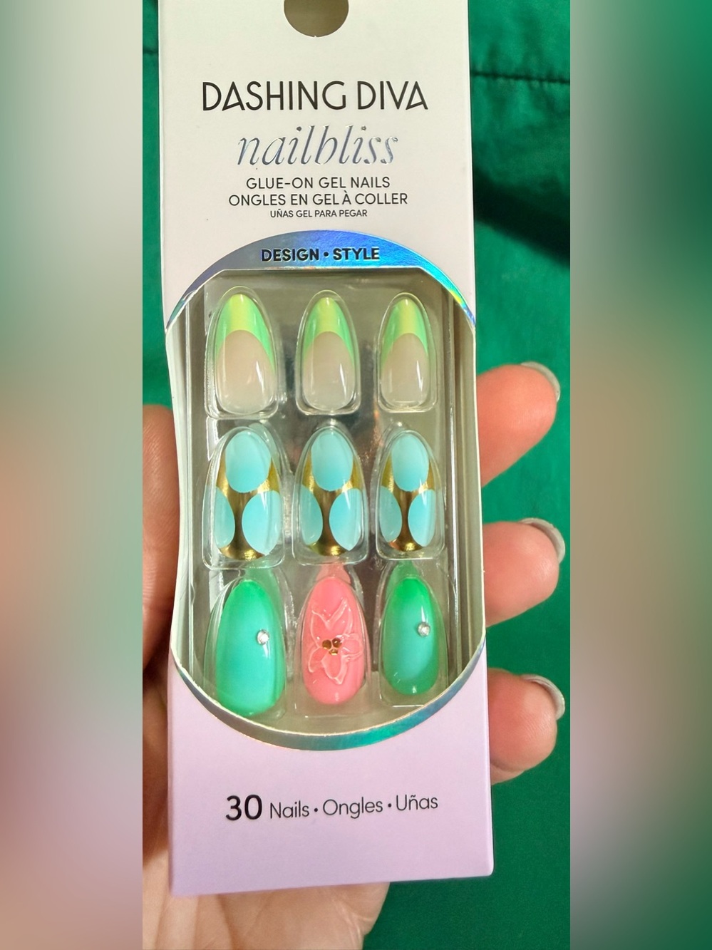 Design • Style Pastel Green & Pink Gel Press-On Nail Set